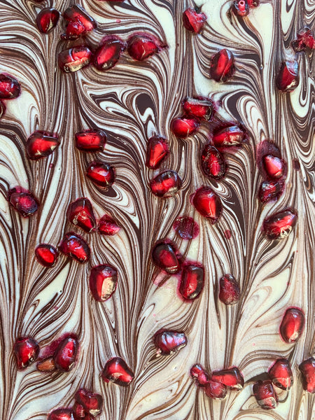 Marbled Chocolate Bark with Pomegranate